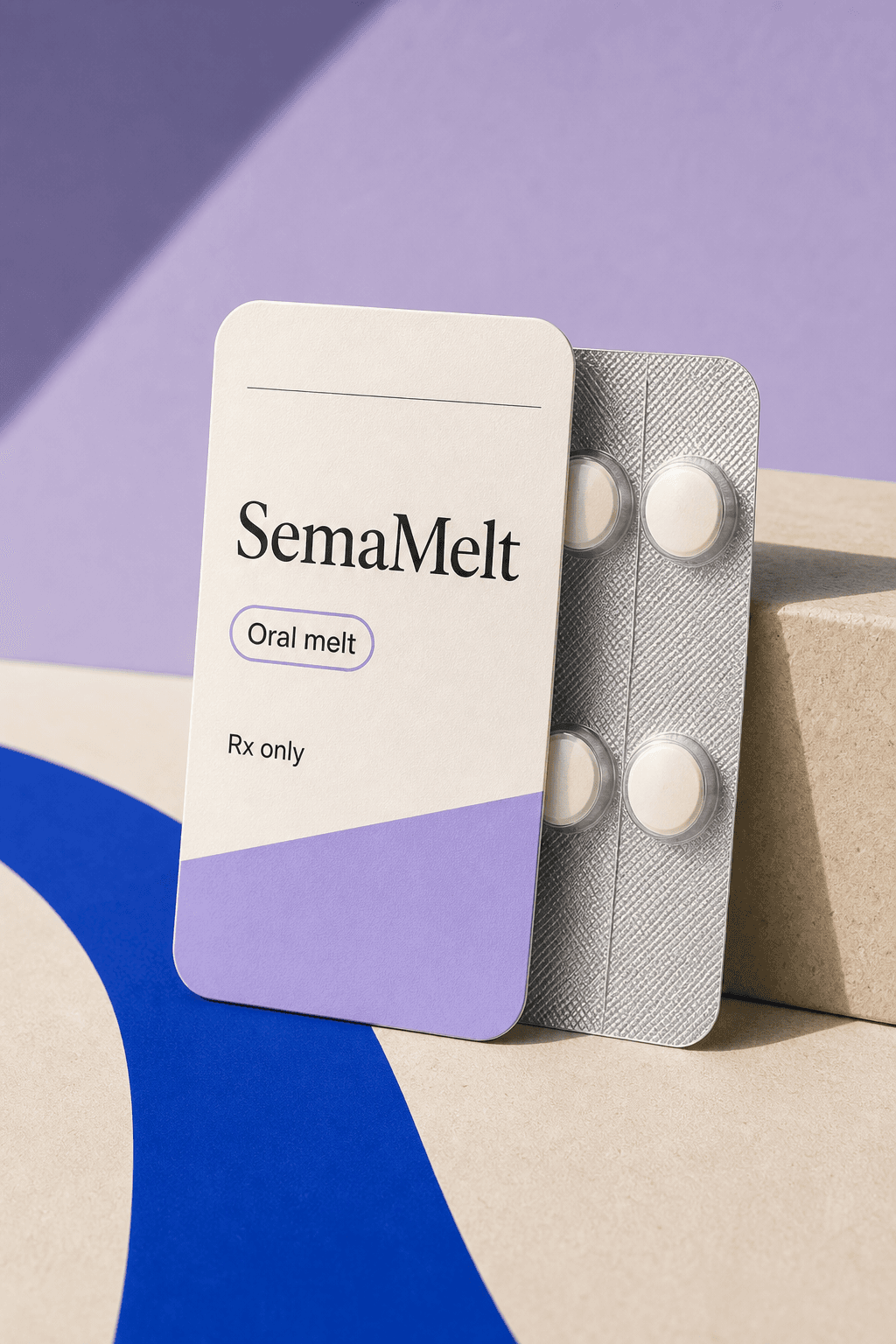 Unbranded illustrative SemaMelt oral melt pack.
